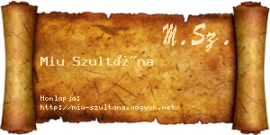 Miu Szultána névjegykártya